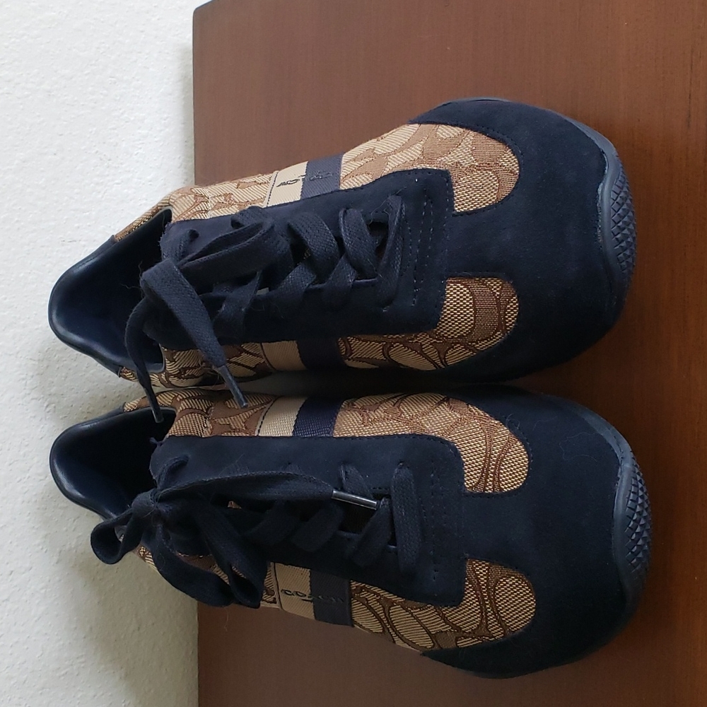 Coach Kelson Outline Sig/Suede Khaki/Chesnut/Navy Size 9M - Picture 2 of 16